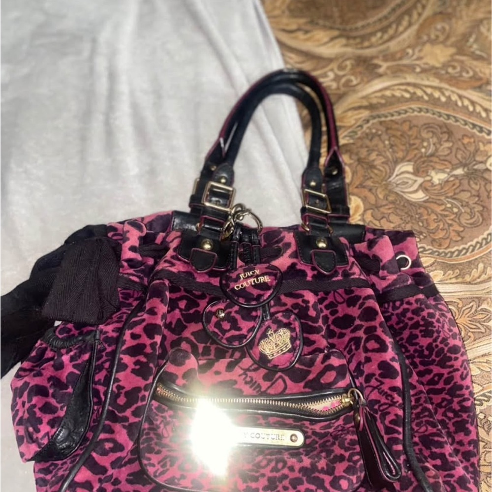 Juicy Couture Fuchsia and Black Leopard Tote